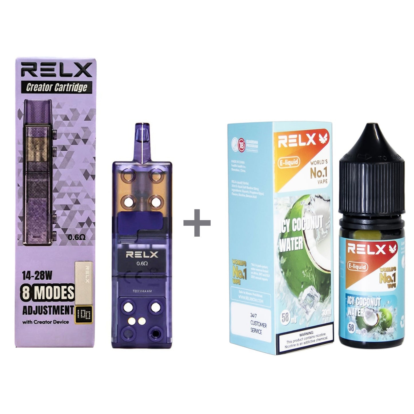 正品悦刻三代积木空弹烟油套餐(5ml容积RELX空弹+30ml正品RELX E-liquid) - 套装(空弹+烟油) / 椰子水_5%Nic