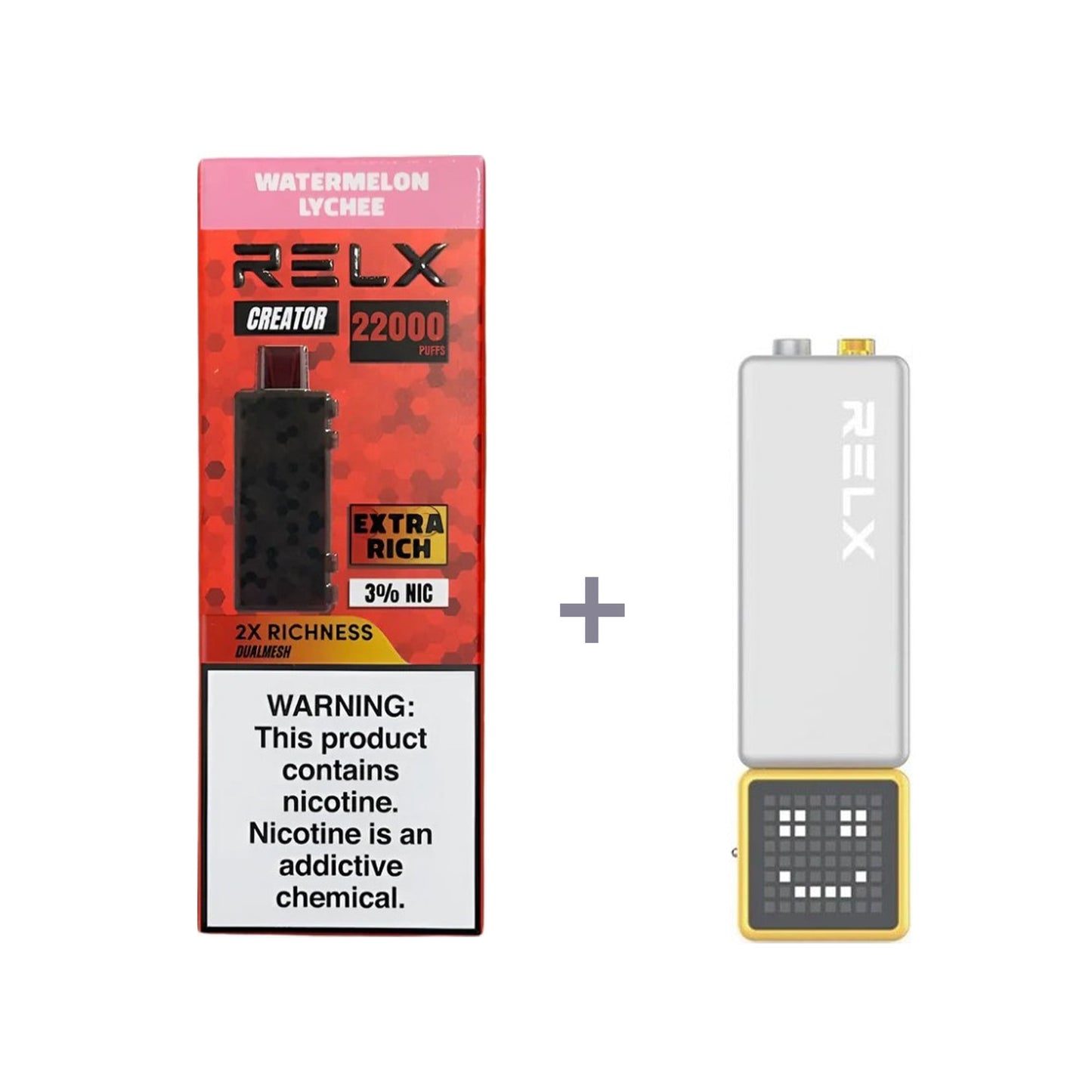 正品悦刻积木乐高RELX Creator 22000口烟弹/套装-多口味可选 (一代/二/三代杆弹通用） - 套装1(配正品一代杆) / 西瓜荔枝