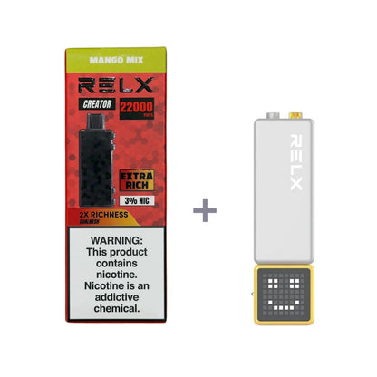 正品悦刻积木乐高RELX Creator 22000口烟弹/套装-多口味可选 (一代/二/三代杆弹通用） - 套装1(配正品一代杆) / 混合芒果