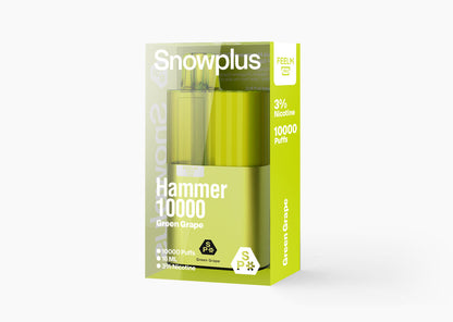 雪加大板砖Snowplus Hammer 10000口 正品海外版 一次性16ml大容量-多口味可选 - 青提