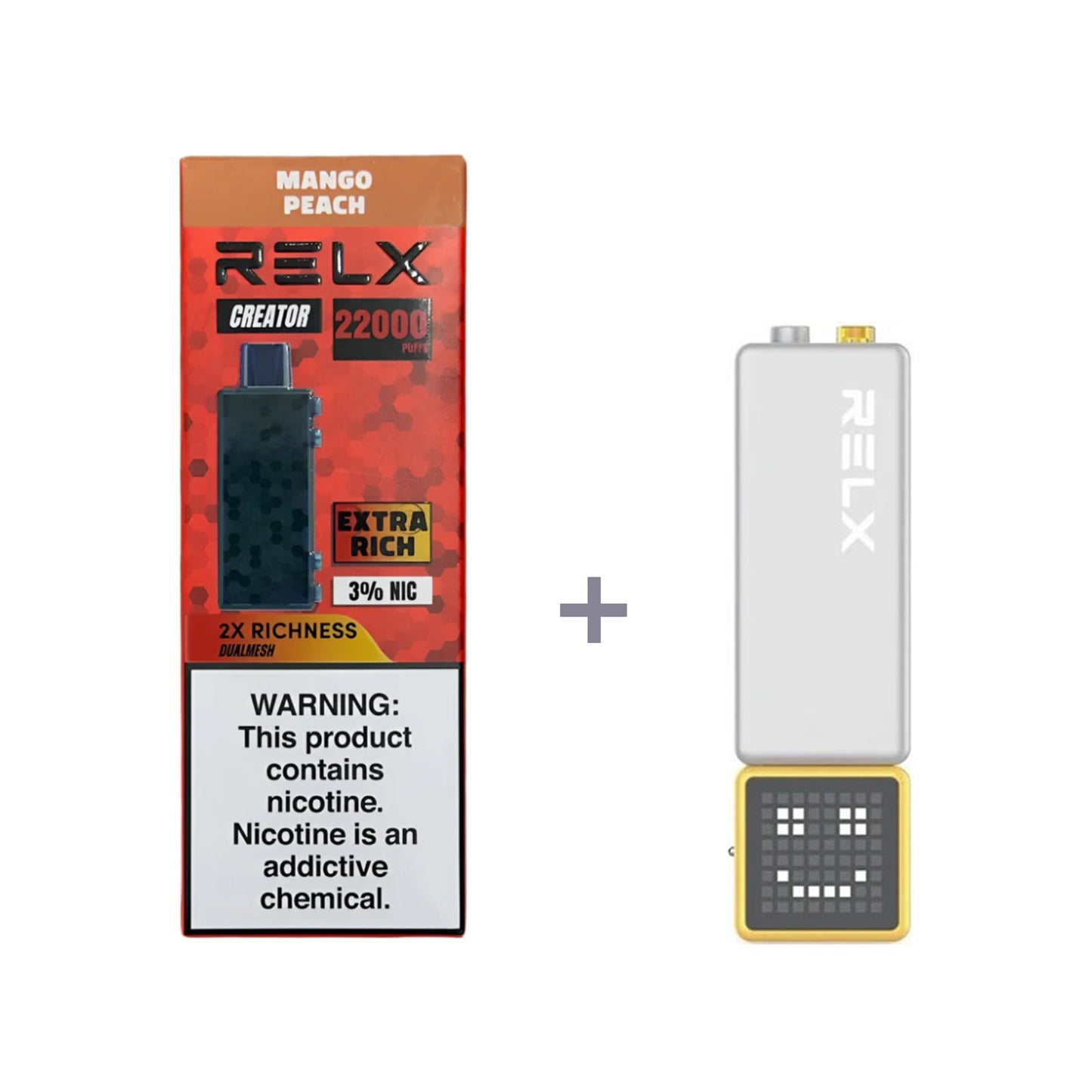 正品悦刻积木乐高RELX Creator 22000口烟弹/套装-多口味可选 (一代/二/三代杆弹通用） - 套装1(配正品一代杆) / 芒果桃子