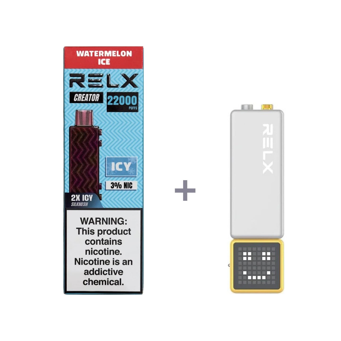 正品悦刻积木乐高RELX Creator 22000口烟弹/套装-多口味可选 (一代/二/三代杆弹通用） - 套装1(配正品一代杆) / 西瓜冰