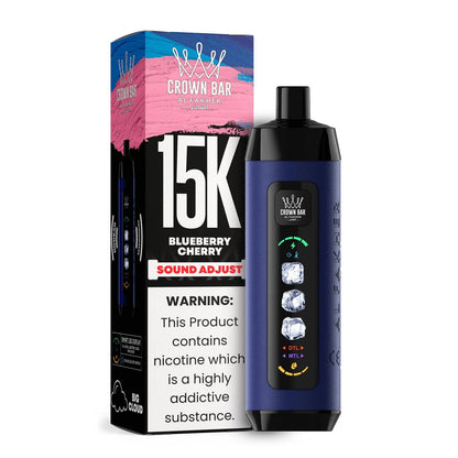阿尔法赫皇冠系列PRO MAX AL FAKHER CROWN BAR 15K 15000口大烟雾一次性电子烟带水烟声波油量电量显示-多口味可选 - 蓝莓樱桃