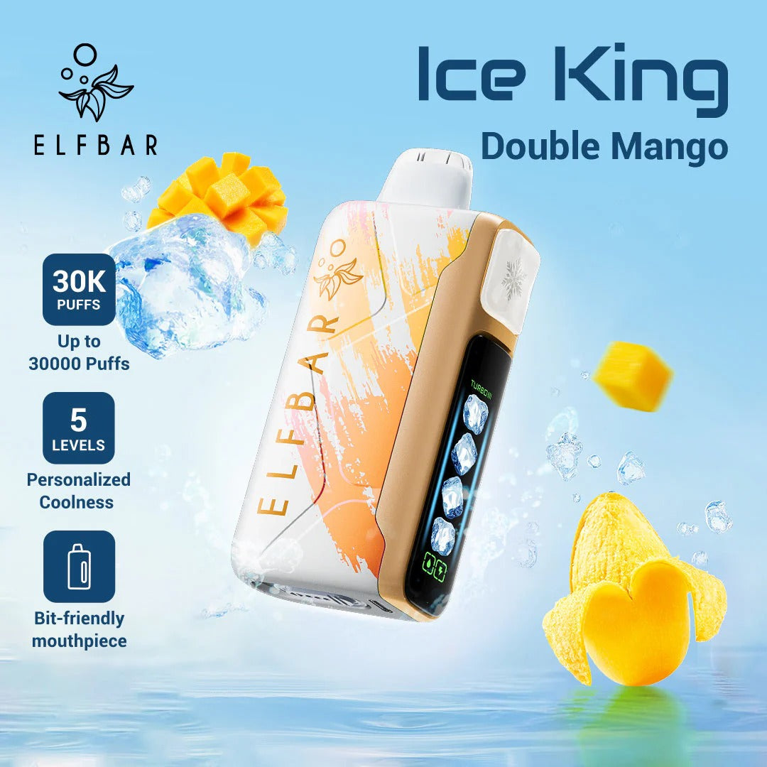 王嘉尔同款电子烟-ELFBAR ICE KING 30000口-王嘉尔电子烟-同款五档调冰度调节一次性电子烟 - 双芒果