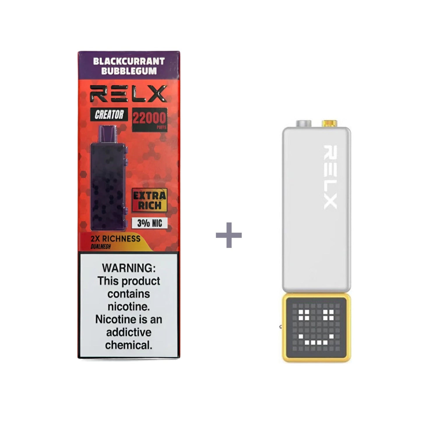 正品悦刻积木乐高RELX Creator 22000口烟弹/套装-多口味可选 (一代/二/三代杆弹通用） - 套装1(配正品一代杆) / 黑加仑泡泡糖