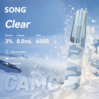 正品崧鸭嘴兽 Song Camo Series A36迷彩杆身一次性电子烟4500口-多口味可选 - 冰泉水