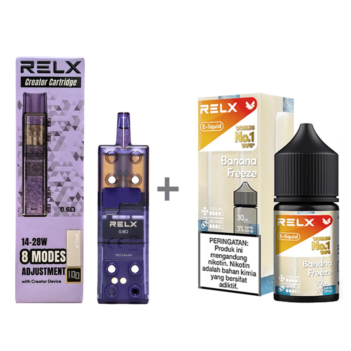 正品悦刻三代积木空弹烟油套餐(5ml容积RELX空弹+30ml正品RELX E-liquid) - 老冰棍（香蕉冰）_3%Nic