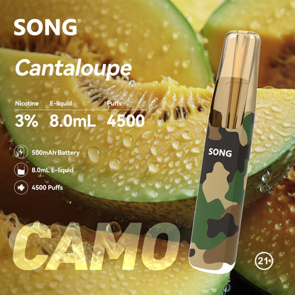 正品崧鸭嘴兽 Song Camo Series A36迷彩杆身一次性电子烟4500口-多口味可选 - 蜜瓜