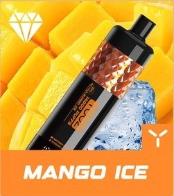 正品柚子水烟YOOZ SHISHA 14000口 DTL水晶炫彩钻石切割工艺大烟雾肺吸模式油量电量显示一次性电子烟-多口味可选 - 芒果