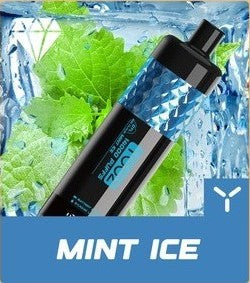 正品柚子水烟YOOZ SHISHA 14000口 DTL水晶炫彩钻石切割工艺大烟雾肺吸模式油量电量显示一次性电子烟-多口味可选 - 薄荷