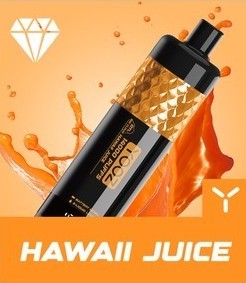 正品柚子水烟YOOZ SHISHA 14000口 DTL水晶炫彩钻石切割工艺大烟雾肺吸模式油量电量显示一次性电子烟-多口味可选 - 夏威夷果汁