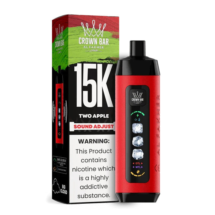 阿尔法赫皇冠系列PRO MAX AL FAKHER CROWN BAR 15K 15000口大烟雾一次性电子烟带水烟声波油量电量显示-多口味可选 - 蓝莓覆盆子柠檬水