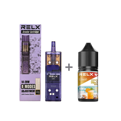 正品悦刻三代积木空弹烟油套餐(5ml容积RELX空弹+30ml正品RELX E-liquid) - 夏威夷苏打_5%Nic