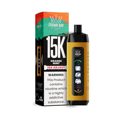 阿尔法赫皇冠系列PRO MAX AL FAKHER CROWN BAR 15K 15000口大烟雾一次性电子烟带水烟声波油量电量显示-多口味可选 - 橙子薄荷