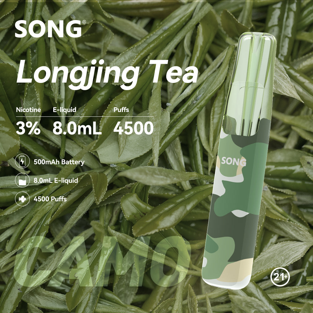 正品崧鸭嘴兽 Song Camo Series A36迷彩杆身一次性电子烟4500口-多口味可选 - 龙井