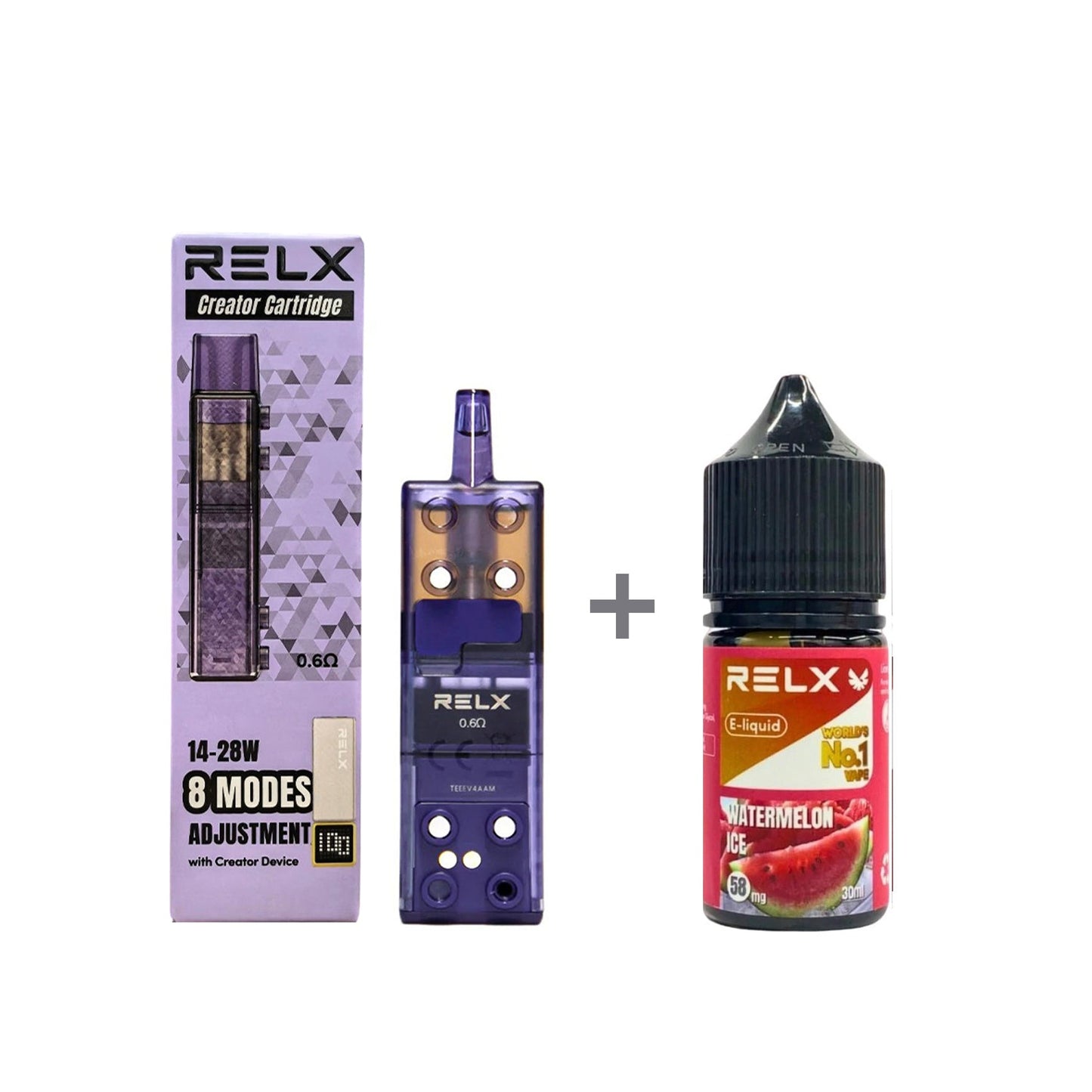 正品悦刻三代积木空弹烟油套餐(5ml容积RELX空弹+30ml正品RELX E-liquid) - 西瓜_5%Nic