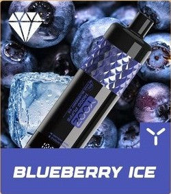 正品柚子水烟YOOZ SHISHA 14000口 DTL水晶炫彩钻石切割工艺大烟雾肺吸模式油量电量显示一次性电子烟-多口味可选 - 蓝莓薄荷