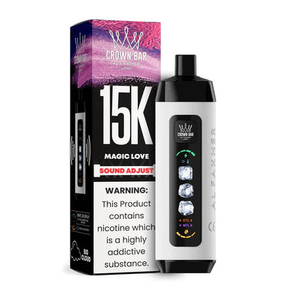 阿尔法赫皇冠系列PRO MAX AL FAKHER CROWN BAR 15K 15000口大烟雾一次性电子烟带水烟声波油量电量显示-多口味可选 - 魔法之爱