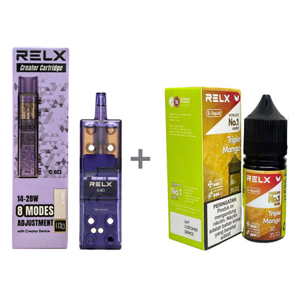 正品悦刻三代积木空弹烟油套餐(5ml容积RELX空弹+30ml正品RELX E-liquid) - 套装(空弹+烟油) / 三重芒果_5%Nic