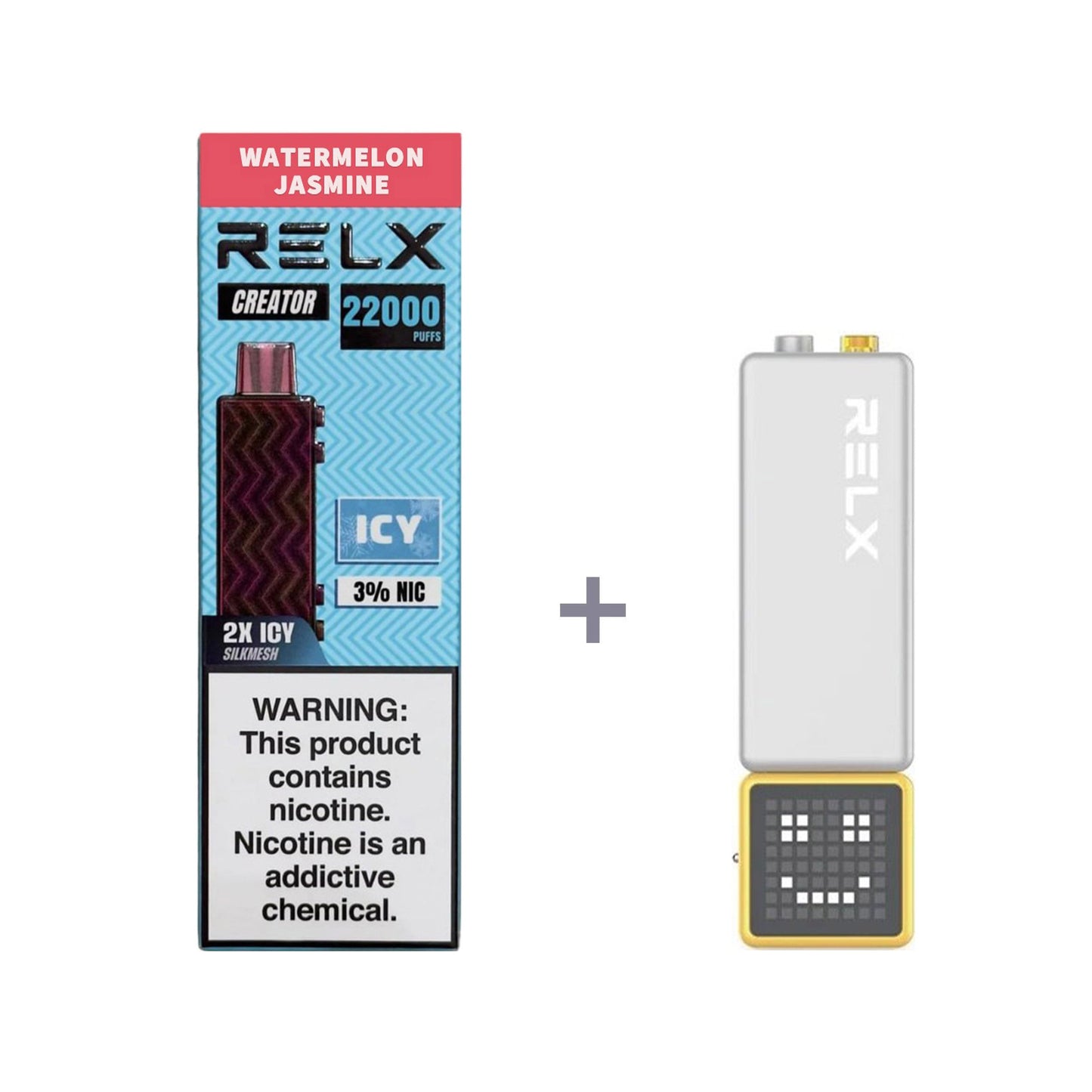 正品悦刻积木乐高RELX Creator 22000口烟弹/套装-多口味可选 (一代/二/三代杆弹通用） - 套装1(配正品一代杆) / 西瓜茉莉