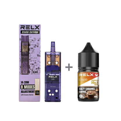 正品悦刻三代积木空弹烟油套餐(5ml容积RELX空弹+30ml正品RELX E-liquid) - 焦糖咖啡_5%Nic