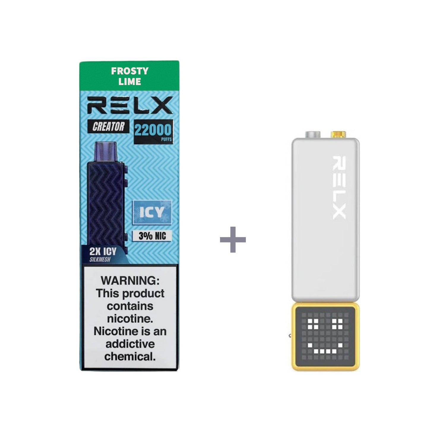 正品悦刻积木乐高RELX Creator 22000口烟弹/套装-多口味可选 (一代/二/三代杆弹通用） - 套装1(配正品一代杆) / 极凉青柠