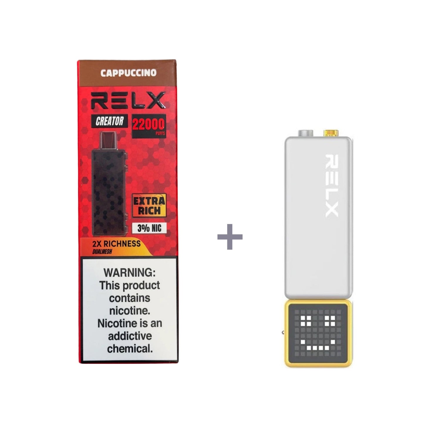 正品悦刻积木乐高RELX Creator 22000口烟弹/套装-多口味可选 (一代/二/三代杆弹通用） - 套装1(配正品一代杆) / 卡布奇诺