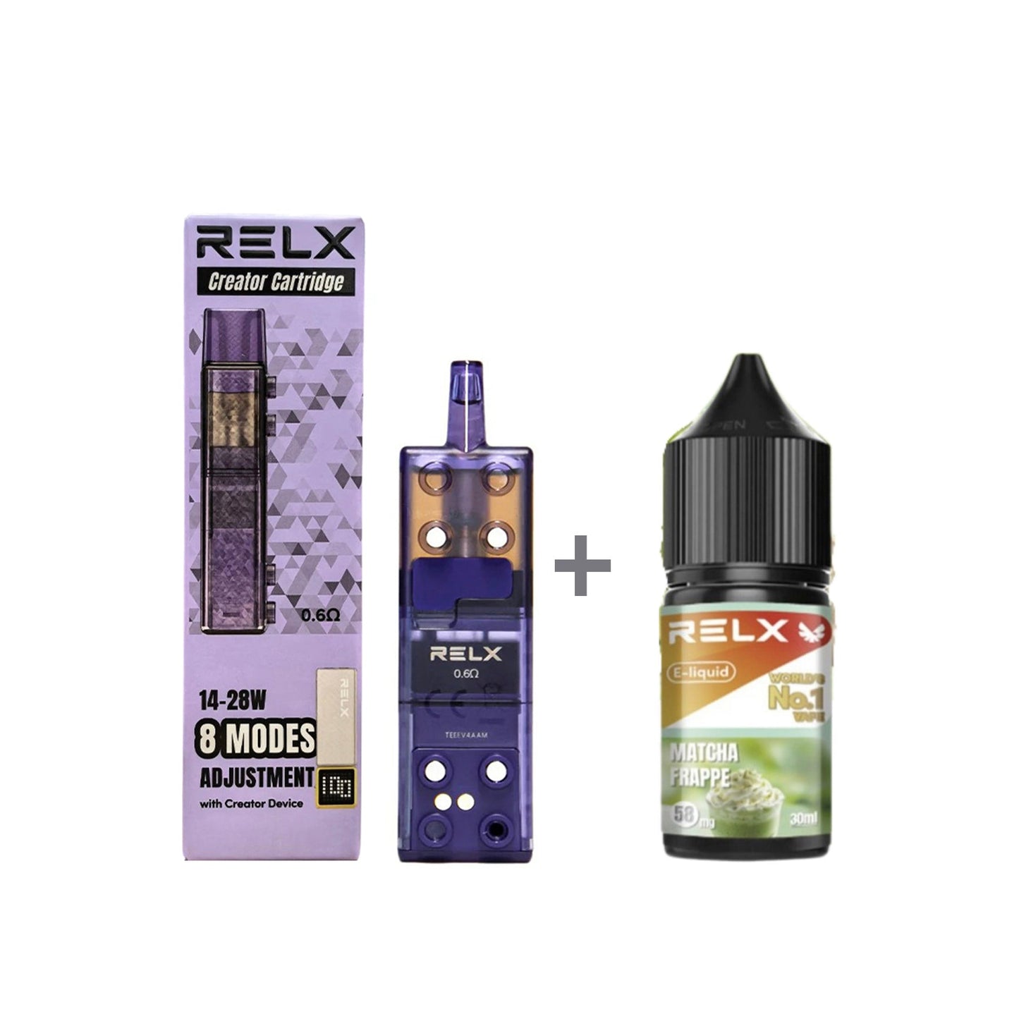 正品悦刻三代积木空弹烟油套餐(5ml容积RELX空弹+30ml正品RELX E-liquid) - 抹茶星冰乐_5%Nic