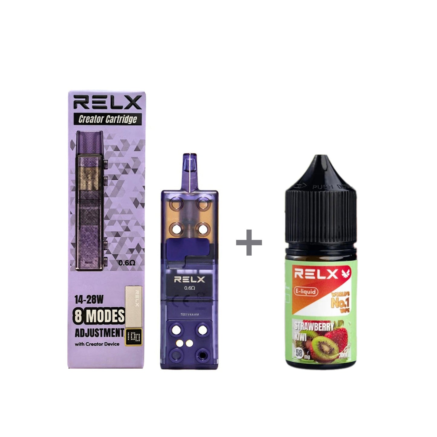 正品悦刻三代积木空弹烟油套餐(5ml容积RELX空弹+30ml正品RELX E-liquid) - 套装(空弹+烟油) / 草莓奇异果_5%Nic