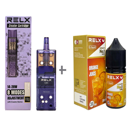 正品悦刻三代积木空弹烟油套餐(5ml容积RELX空弹+30ml正品RELX E-liquid) - 套装(空弹+烟油) / 橙汁_3%Nic