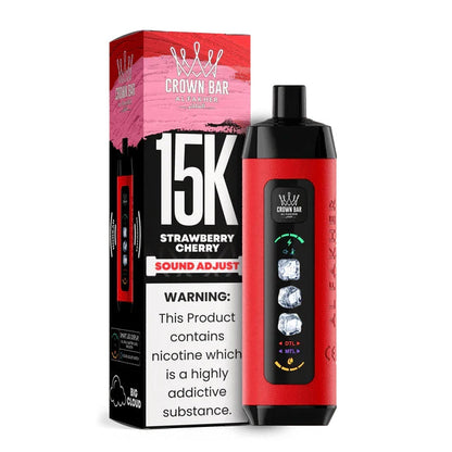 阿尔法赫皇冠系列PRO MAX AL FAKHER CROWN BAR 15K 15000口大烟雾一次性电子烟带水烟声波油量电量显示-多口味可选 - 草莓樱桃