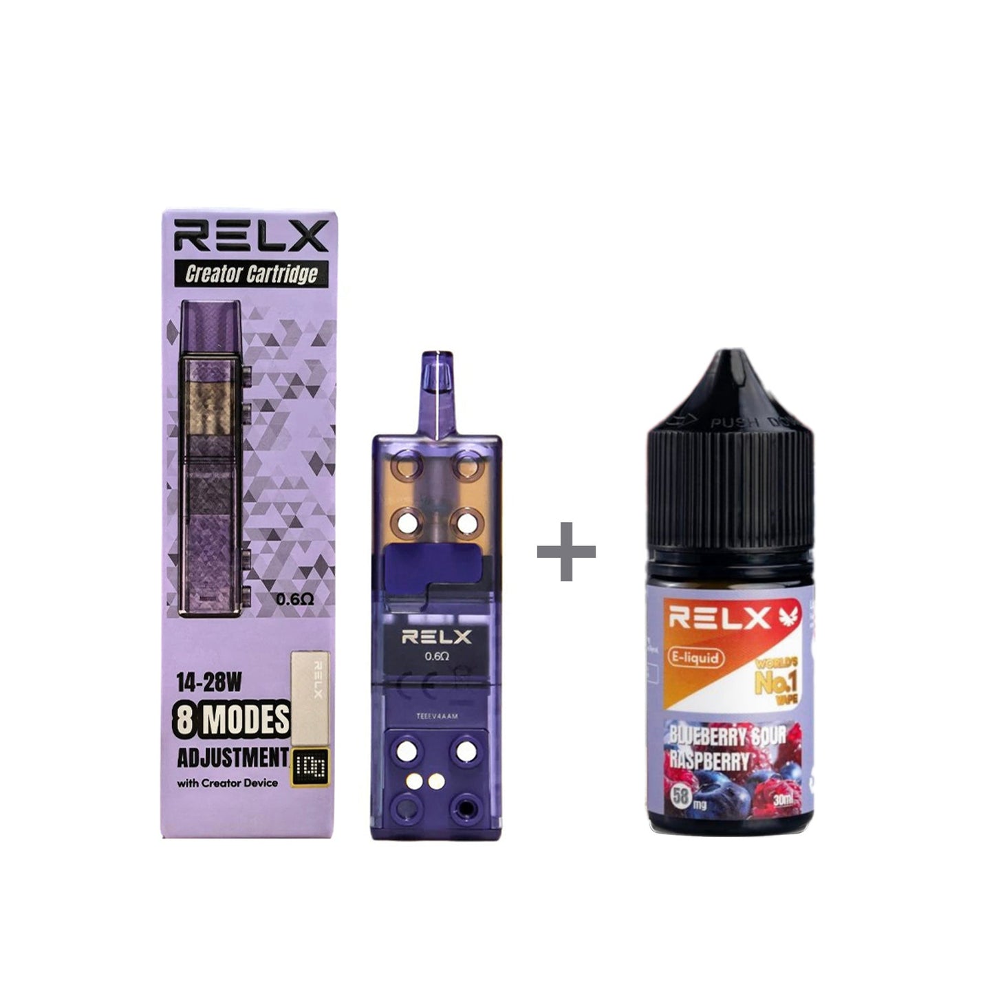 正品悦刻三代积木空弹烟油套餐(5ml容积RELX空弹+30ml正品RELX E-liquid) - 套装(空弹+烟油) / 蓝莓覆盆子_5%Nic