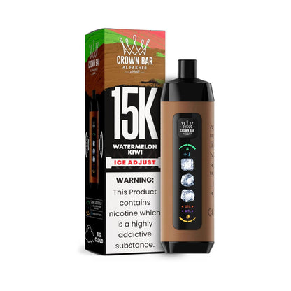 阿尔法赫皇冠系列PRO MAX AL FAKHER CROWN BAR 15K 15000口大烟雾一次性电子烟带水烟声波油量电量显示-多口味可选 - 西瓜奇异果