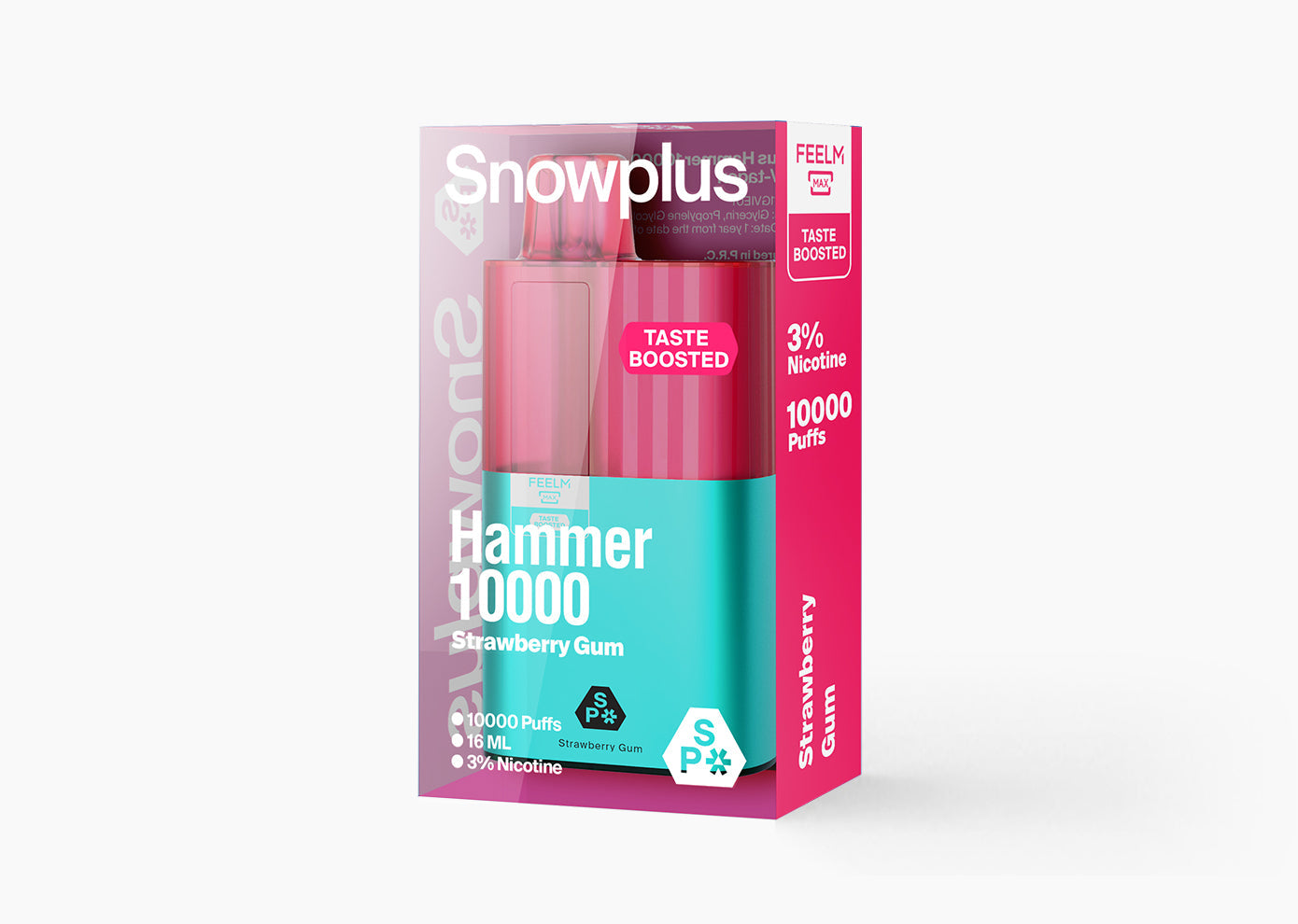 雪加大板砖Snowplus Hammer 10000口 正品海外版 一次性16ml大容量-多口味可选 - 草莓口香糖