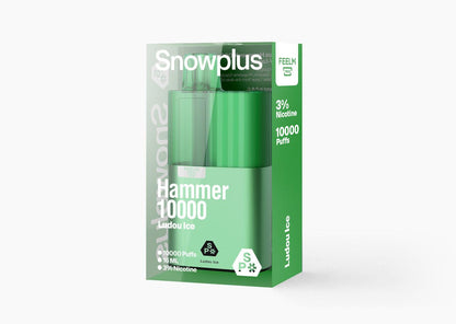 雪加大板砖Snowplus Hammer 10000口 正品海外版 一次性16ml大容量-多口味可选 - 绿豆冰