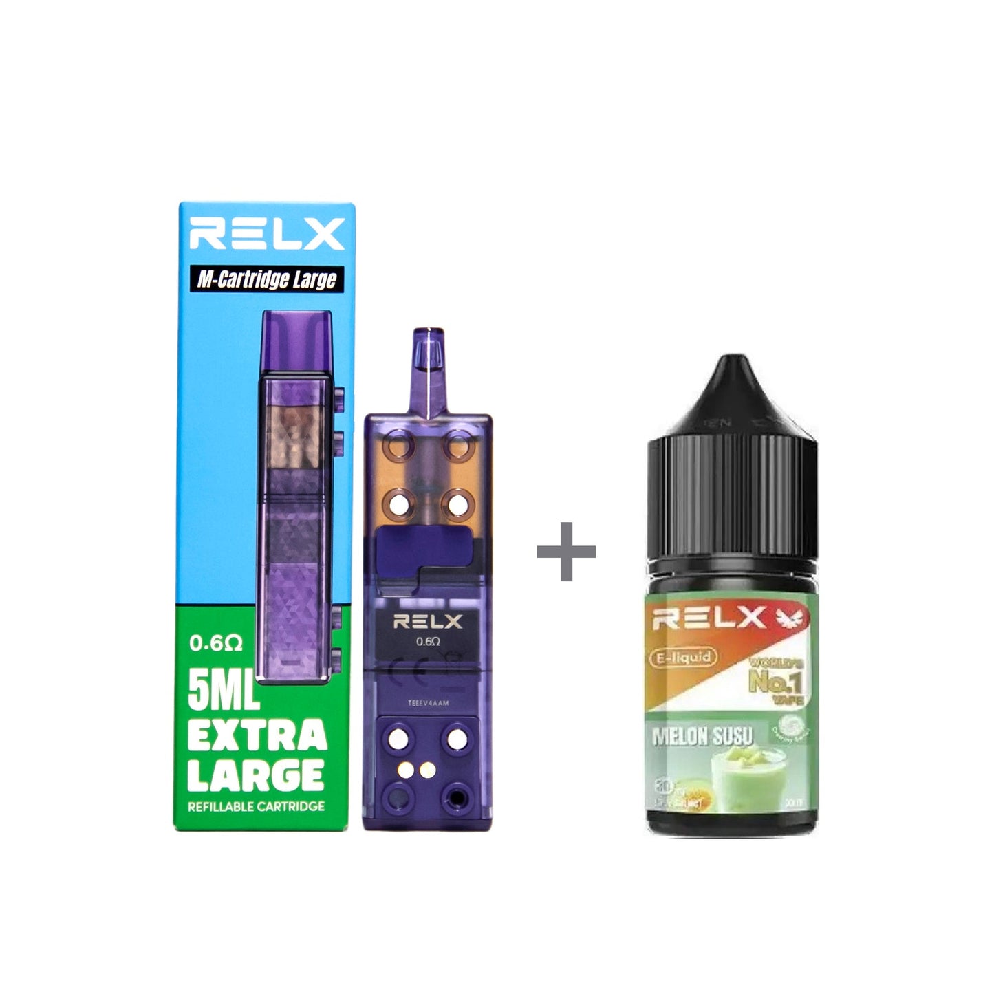 正品悦刻三代积木空弹烟油套餐(5ml容积RELX空弹+30ml正品RELX E-liquid) - 蜜瓜_3%Nic