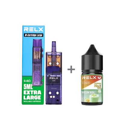正品悦刻三代积木空弹烟油套餐(5ml容积RELX空弹+30ml正品RELX E-liquid) - 套装(空弹+烟油) / 蜜瓜_3%Nic