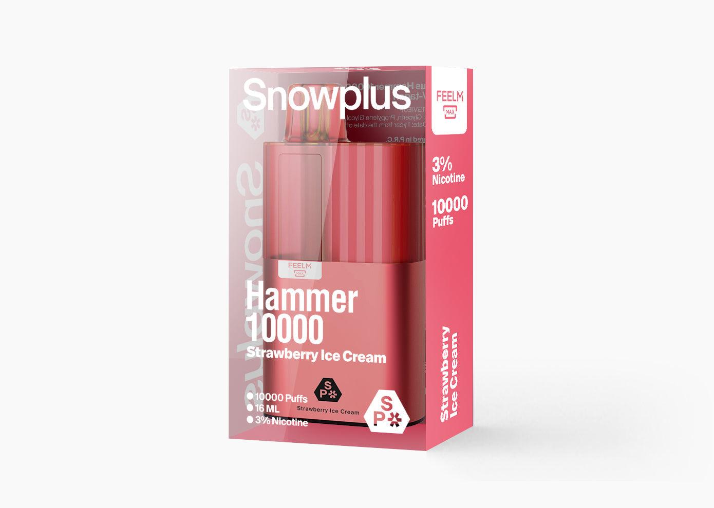雪加大板砖Snowplus Hammer 10000口 正品海外版 一次性16ml大容量-多口味可选 - 草莓冰淇淋