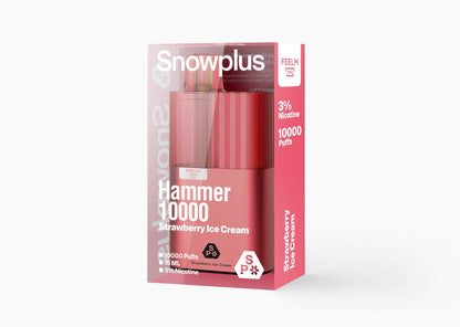 雪加大板砖Snowplus Hammer 10000口 正品海外版 一次性16ml大容量-多口味可选 - 草莓冰淇淋