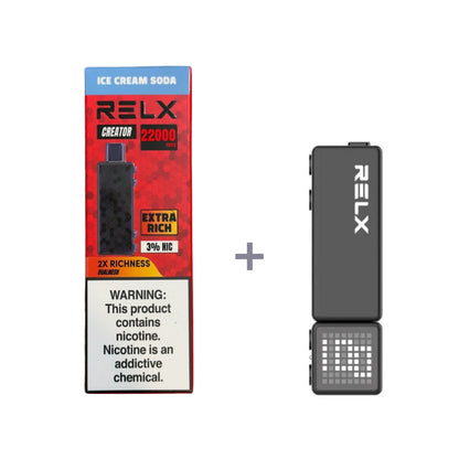 正品悦刻积木乐高RELX Creator 22000口烟弹/套装-多口味可选 (一代/二/三代杆弹通用） - 套装2(配正品二代杆) / 冰淇淋苏打