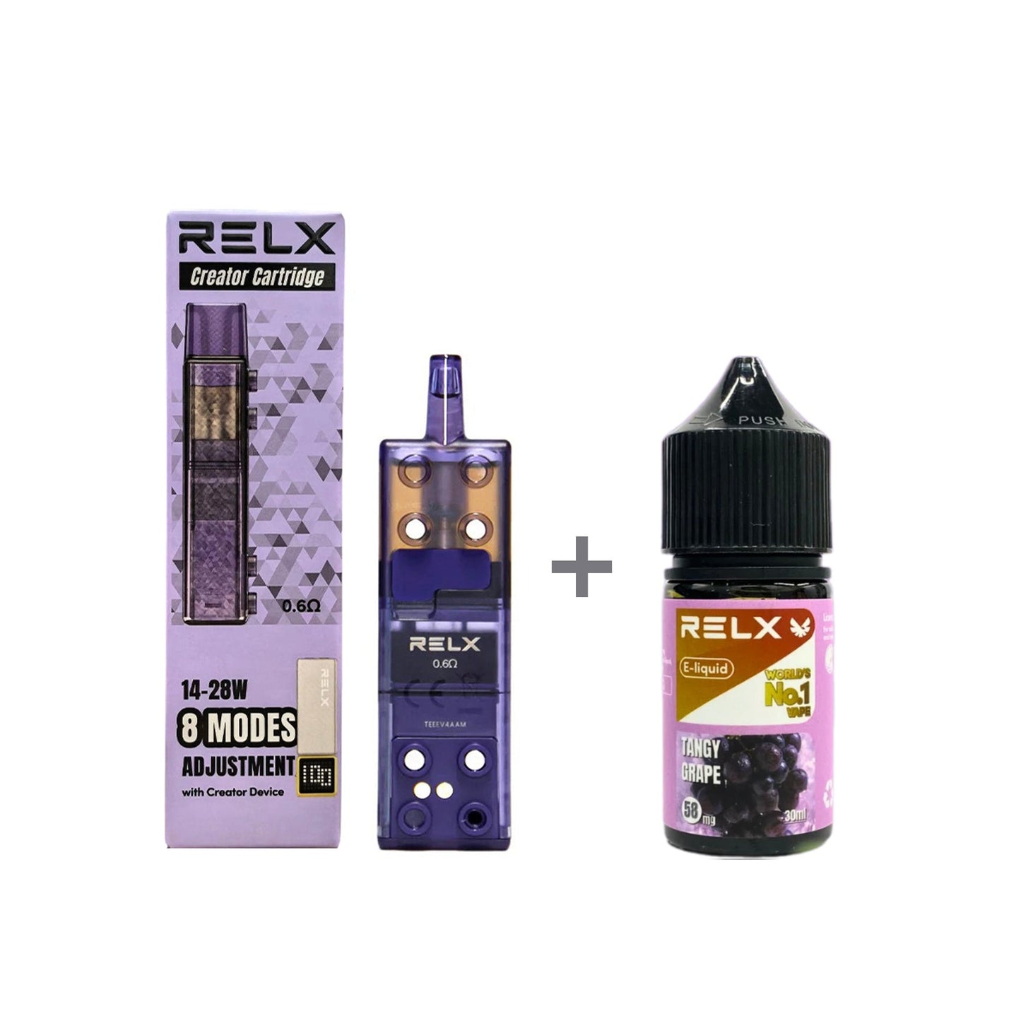 正品悦刻三代积木空弹烟油套餐(5ml容积RELX空弹+30ml正品RELX E-liquid) - 套装(空弹+烟油) / 葡萄_5%Nic