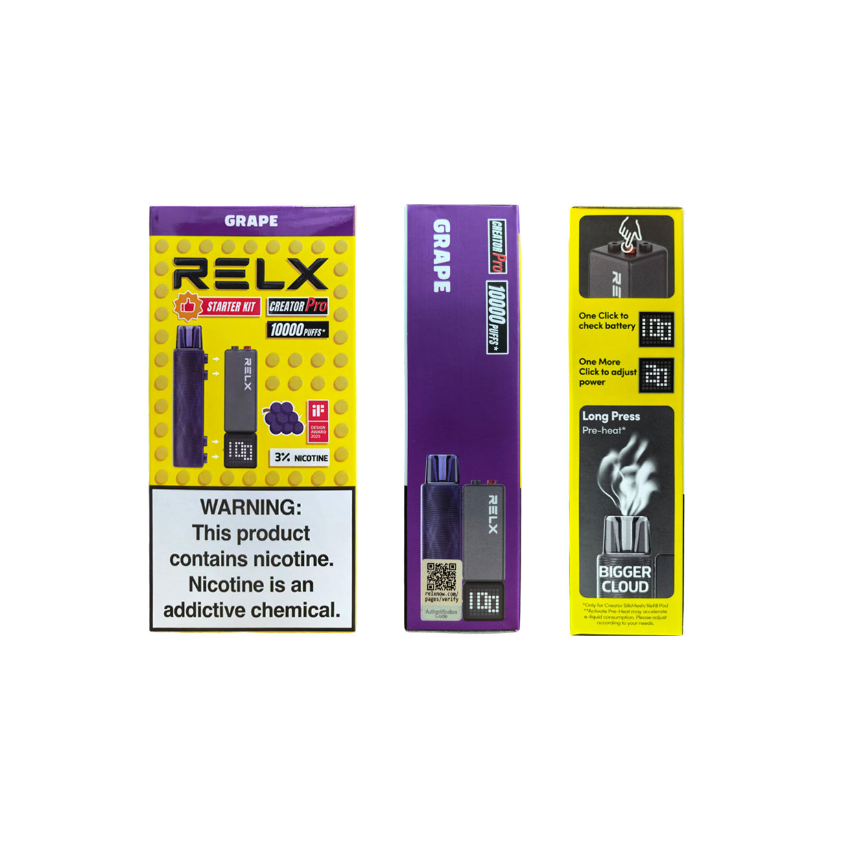 正品悦刻积木三代杆套装 - 悦刻积木一万口套装 -RELX 10000口 CREATOR- RELX 积木10K - 葡萄