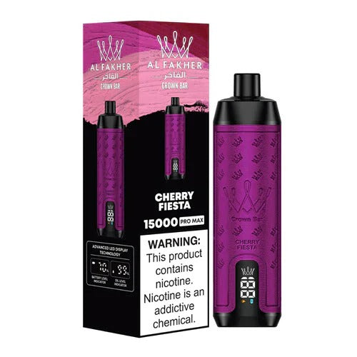 阿尔法赫皇冠系列PRO MAX AL FAKHER CROWN BAR 15K 15000口大烟雾一次性电子烟带水烟声波油量电量显示-多口味可选 - 樱桃狂欢