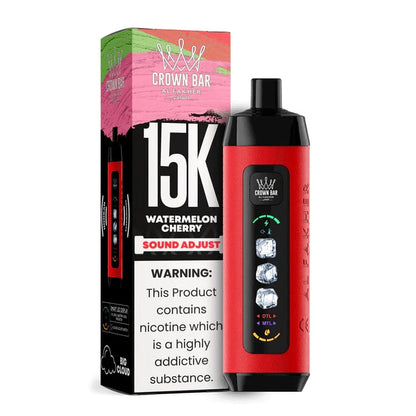 阿尔法赫皇冠系列PRO MAX AL FAKHER CROWN BAR 15K 15000口大烟雾一次性电子烟带水烟声波油量电量显示-多口味可选 - 西瓜樱桃