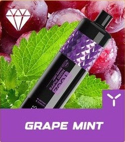 正品柚子水烟YOOZ SHISHA 14000口 DTL水晶炫彩钻石切割工艺大烟雾肺吸模式油量电量显示一次性电子烟-多口味可选 - 葡萄薄荷