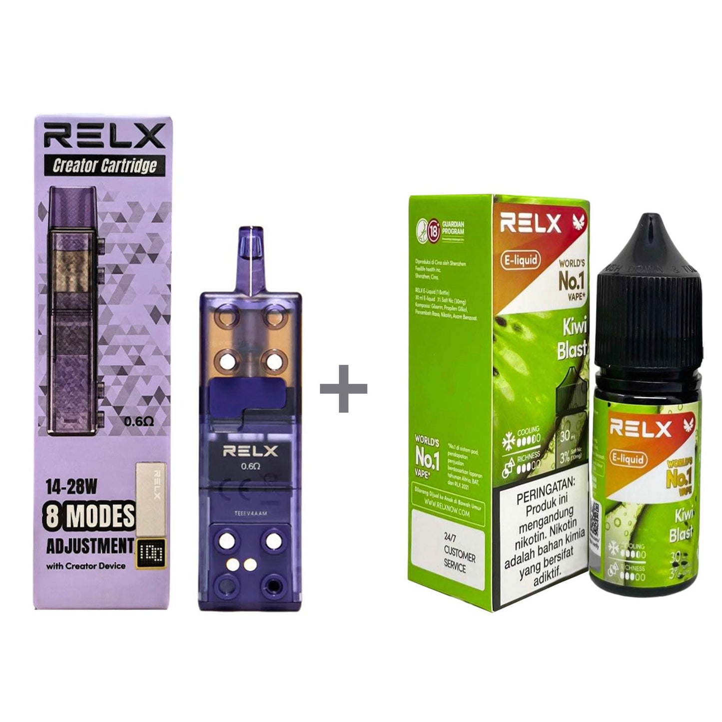 正品悦刻三代积木空弹烟油套餐(5ml容积RELX空弹+30ml正品RELX E-liquid) - 奇异果_3%Nic
