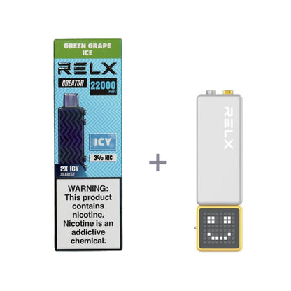 正品悦刻积木乐高RELX Creator 22000口烟弹/套装-多口味可选 (一代/二/三代杆弹通用） - 套装1(配正品一代杆) / 绿葡萄冰(青提冰)