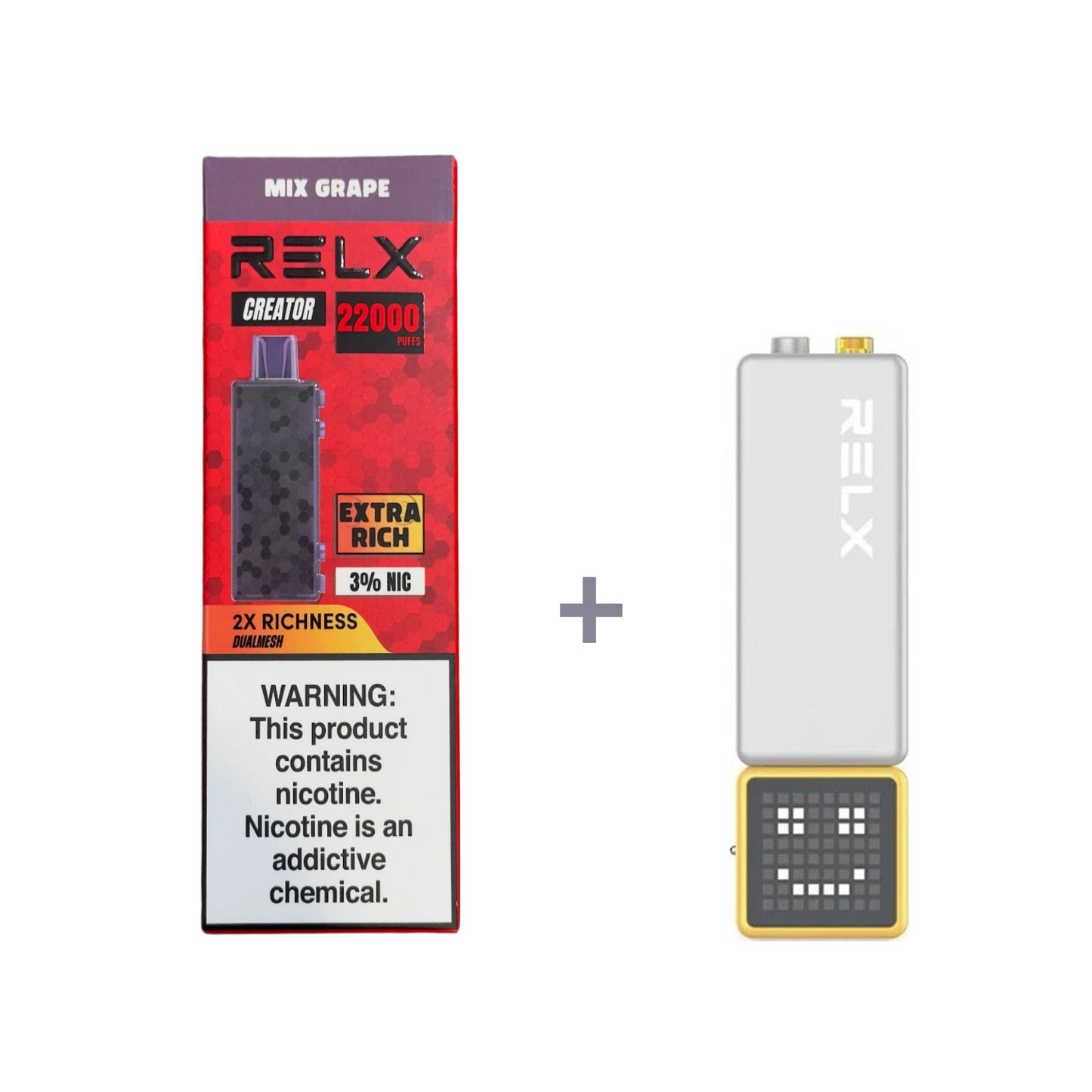 正品悦刻积木乐高RELX Creator 22000口烟弹/套装-多口味可选 (一代/二/三代杆弹通用） - 套装1(配正品一代杆) / 混合葡萄