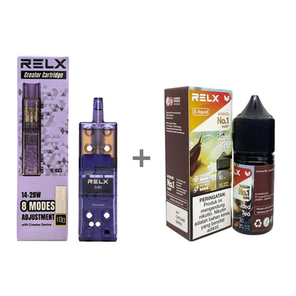 正品悦刻三代积木空弹烟油套餐(5ml容积RELX空弹+30ml正品RELX E-liquid) - 套装(空弹+烟油) / 冰茶_3%Nic