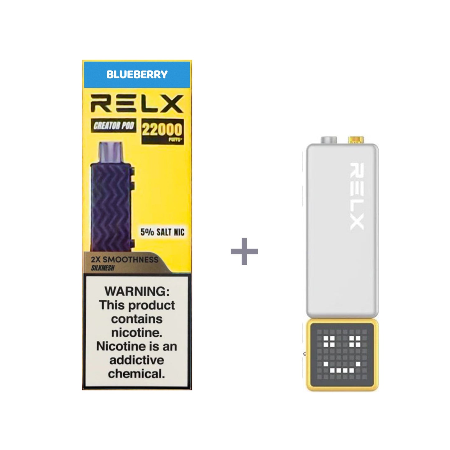 正品悦刻积木乐高RELX Creator 22000口烟弹/套装-多口味可选 (一代/二/三代杆弹通用） - 套装1(配正品一代杆) / 蓝莓